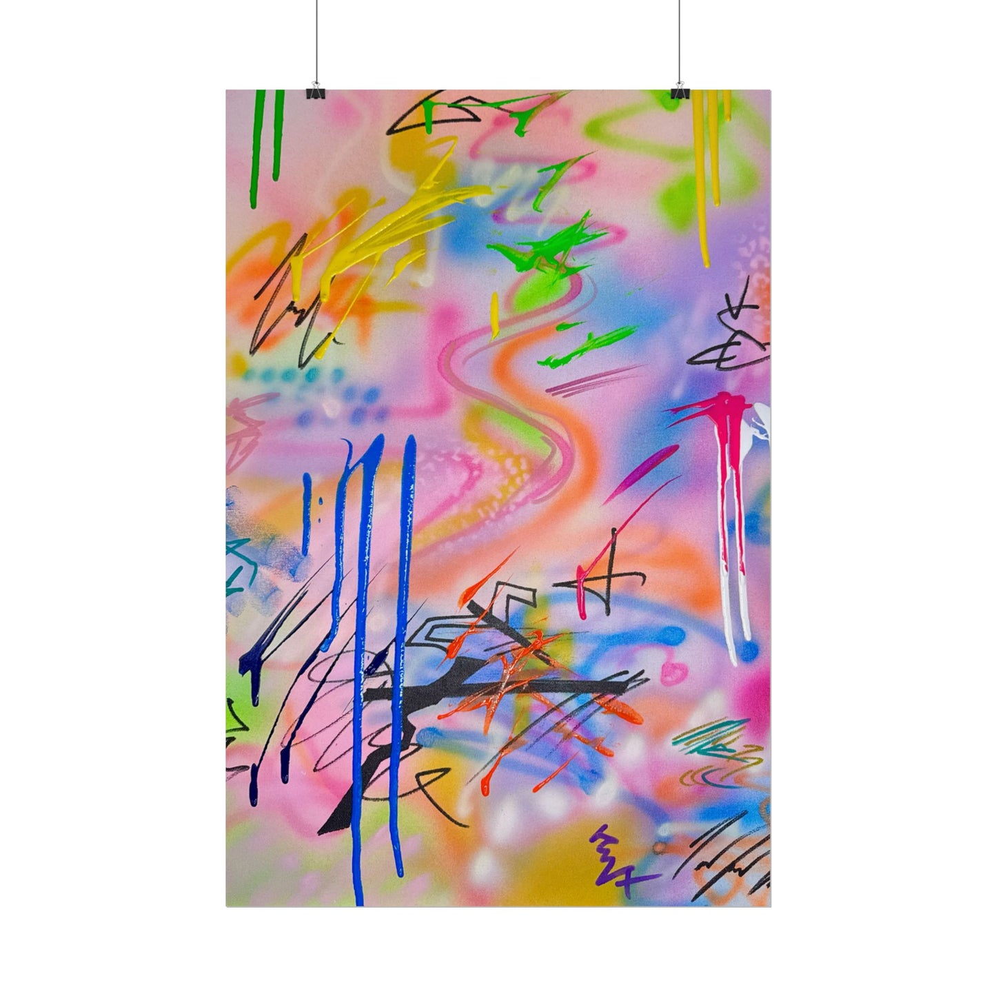 "neon haze" airbrush rolled print