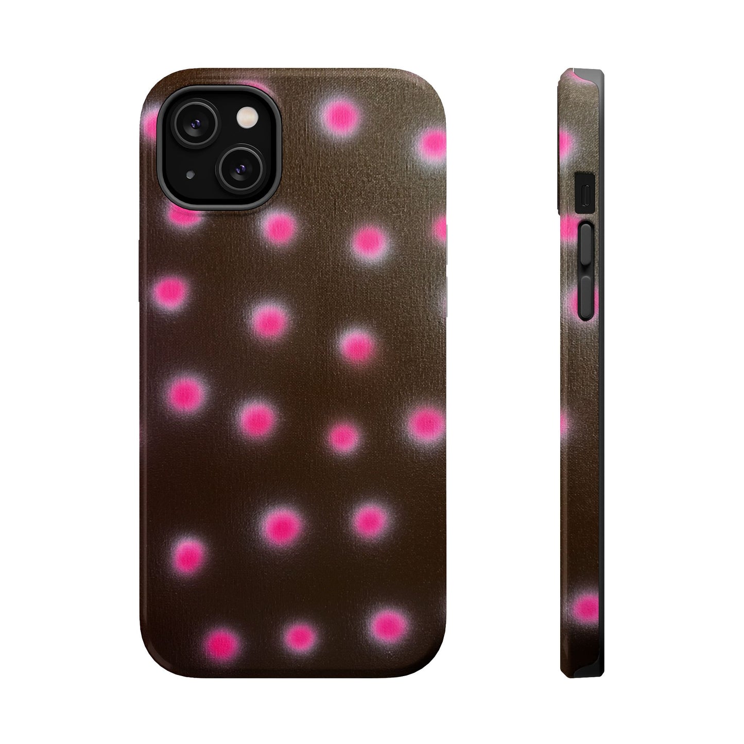 MagSafe "cherry mocha polka dot" airbrush iPhone case
