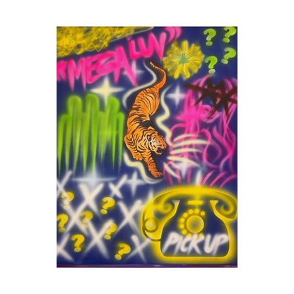 "mega luv" airbrush rolled print