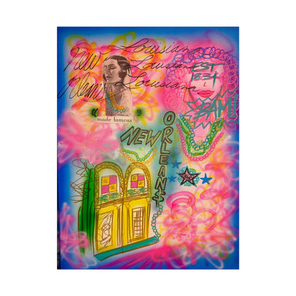 "new orleans, la" airbrush rolled print