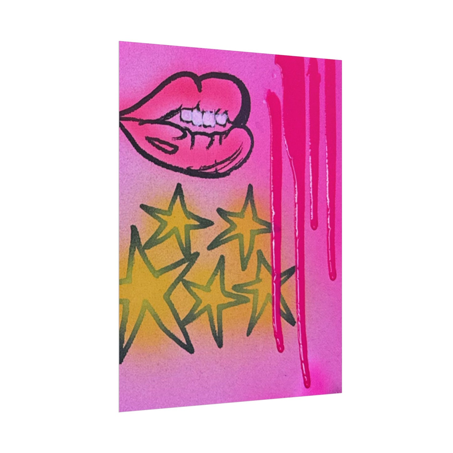 "star drip" airbrush rolled print