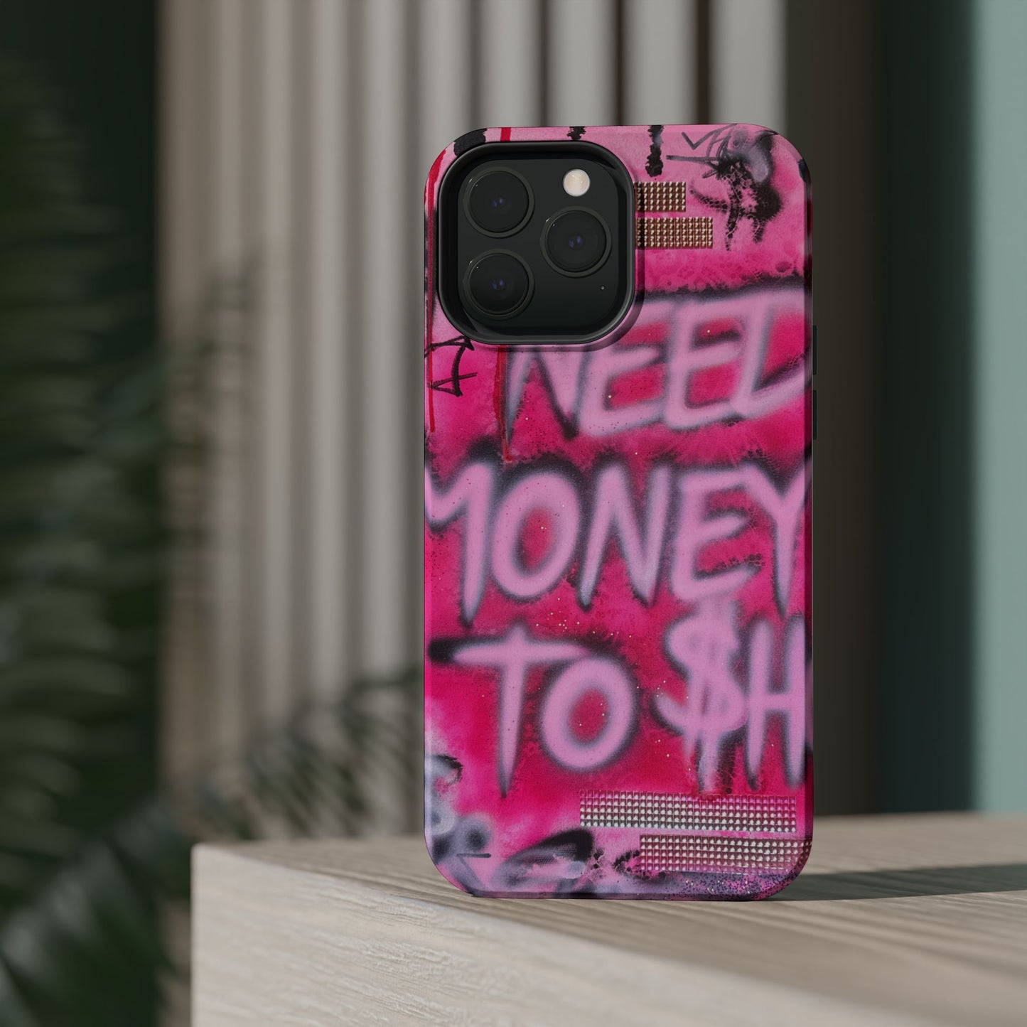 MagSafe "need $$ to shop" airbrush iPhone case