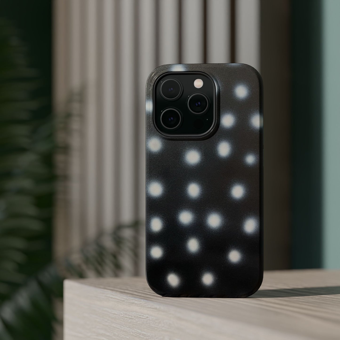 MagSafe "coconut noir polka dot" airbrush iPhone case
