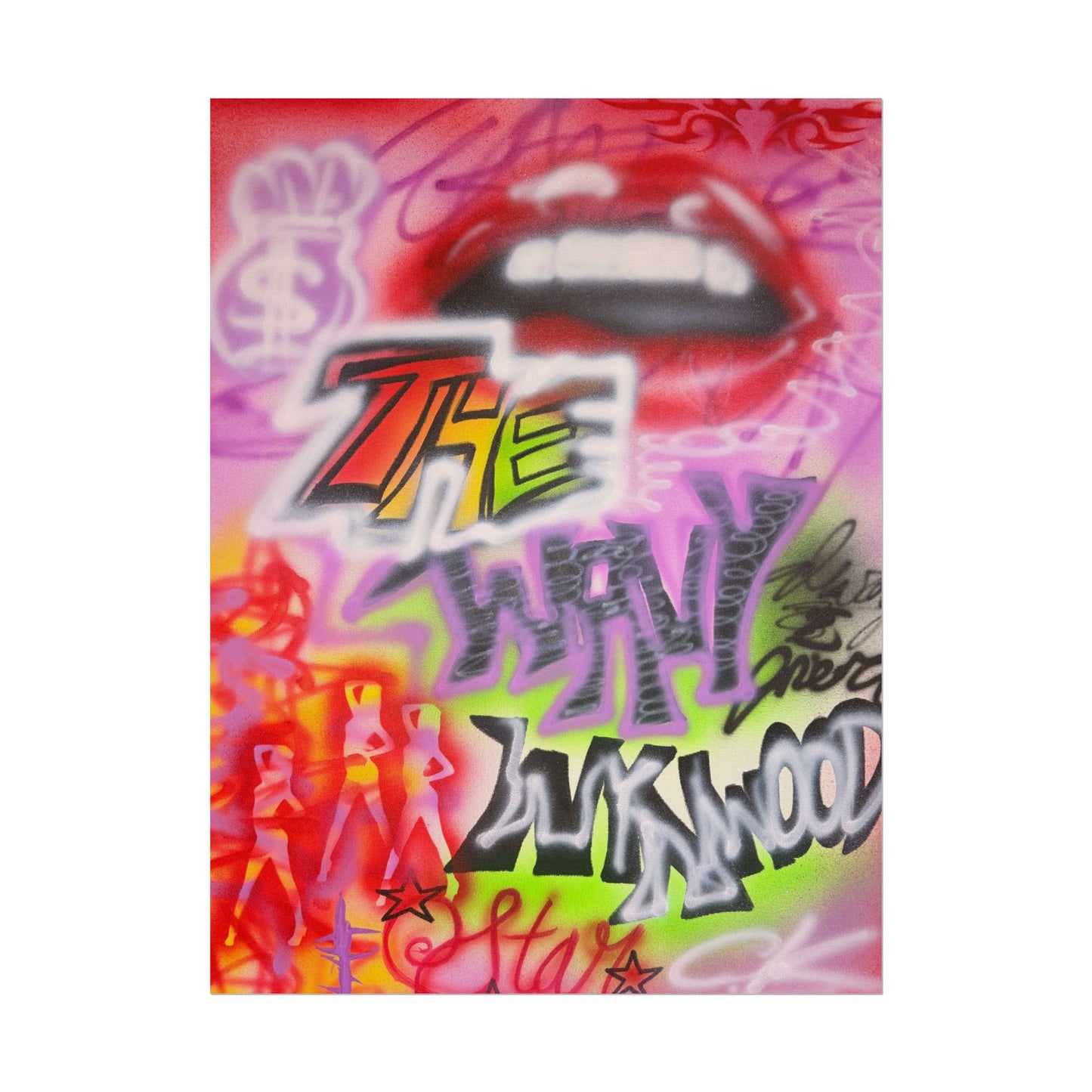 "wynwood gold" airbrush rolled print