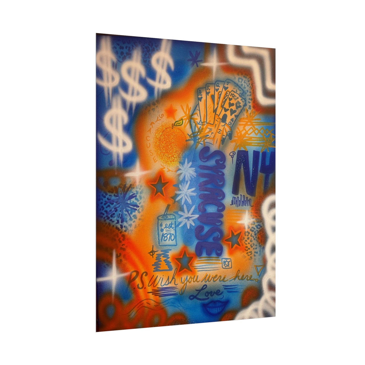 "syracuse, ny" airbrush rolled print