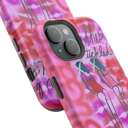 MagSafe "tickled pink" airbrush iPhone case
