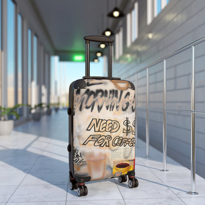 "need $$ for coffee" airbrush suitcase