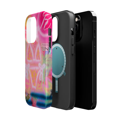 MagSafe "santa monica strawberry" airbrush iPhone case