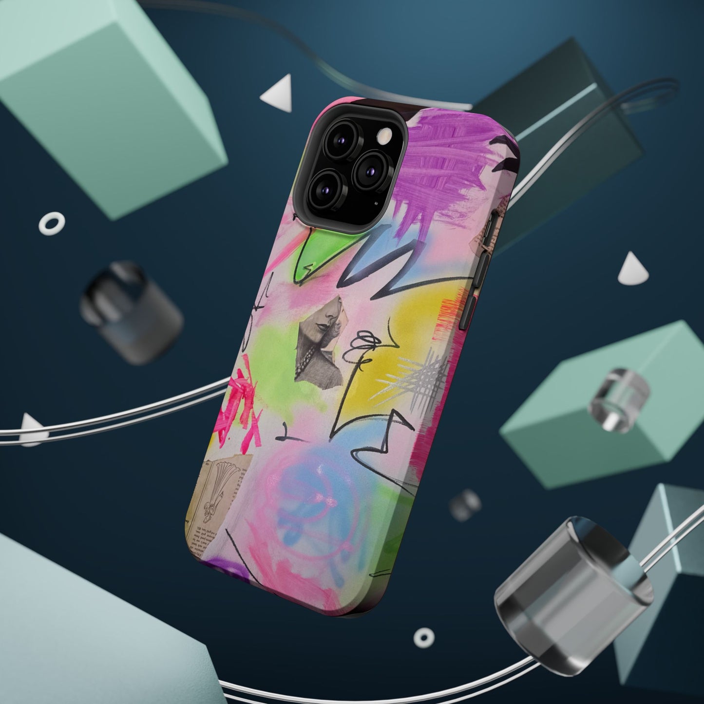 MagSafe "pastel static" airbrush iPhone case