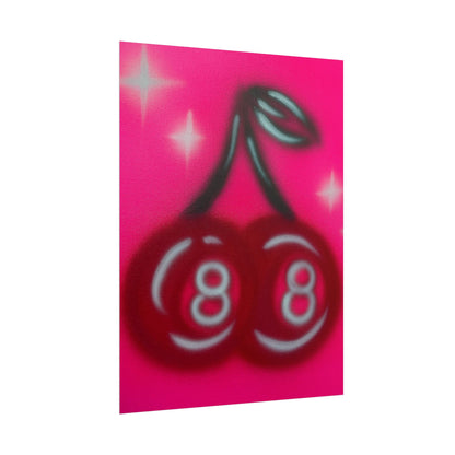 "cherry 8ball" airbrush rolled print