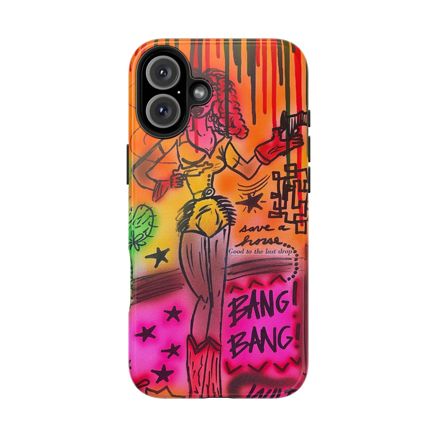 "wild, wild west" airbrush iPhone case