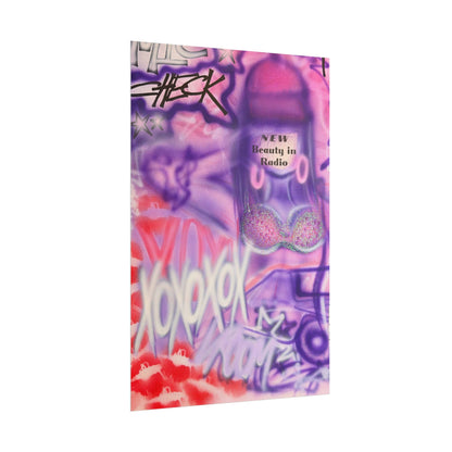 "mic check" airbrush rolled print