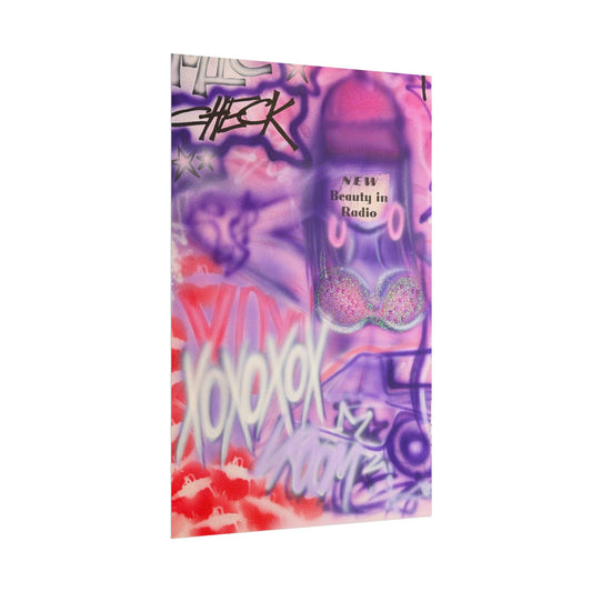 "mic check" airbrush rolled print