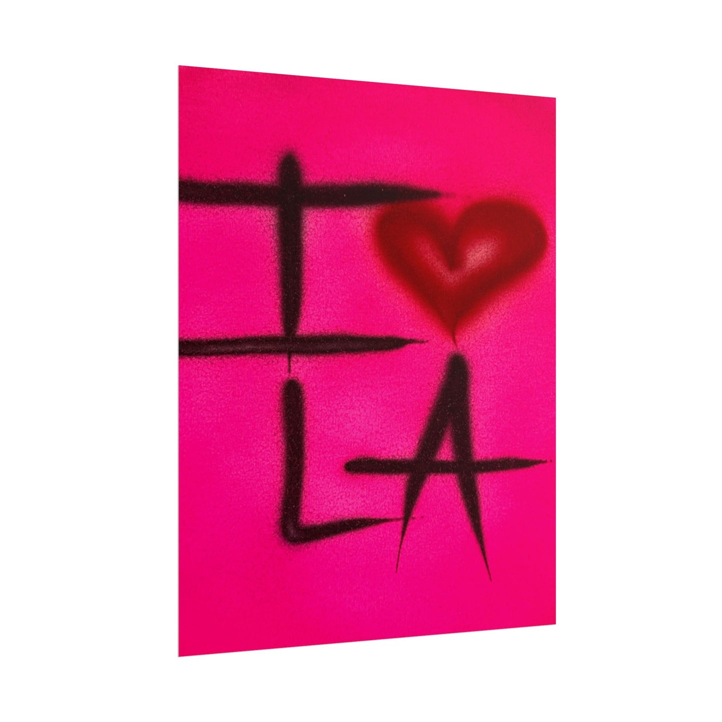 "i <3 LA" airbrush rolled print