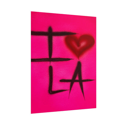 "i <3 LA" airbrush rolled print