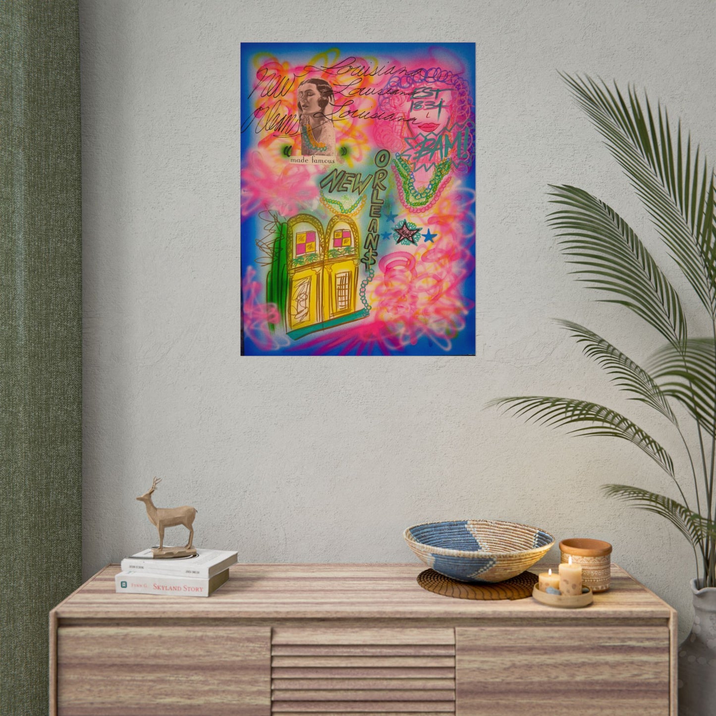 "new orleans, la" airbrush rolled print