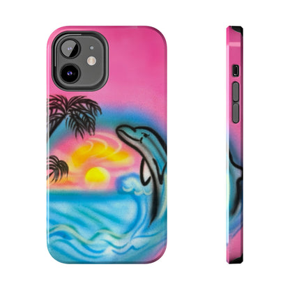 "dolphin love" airbrush iPhone case