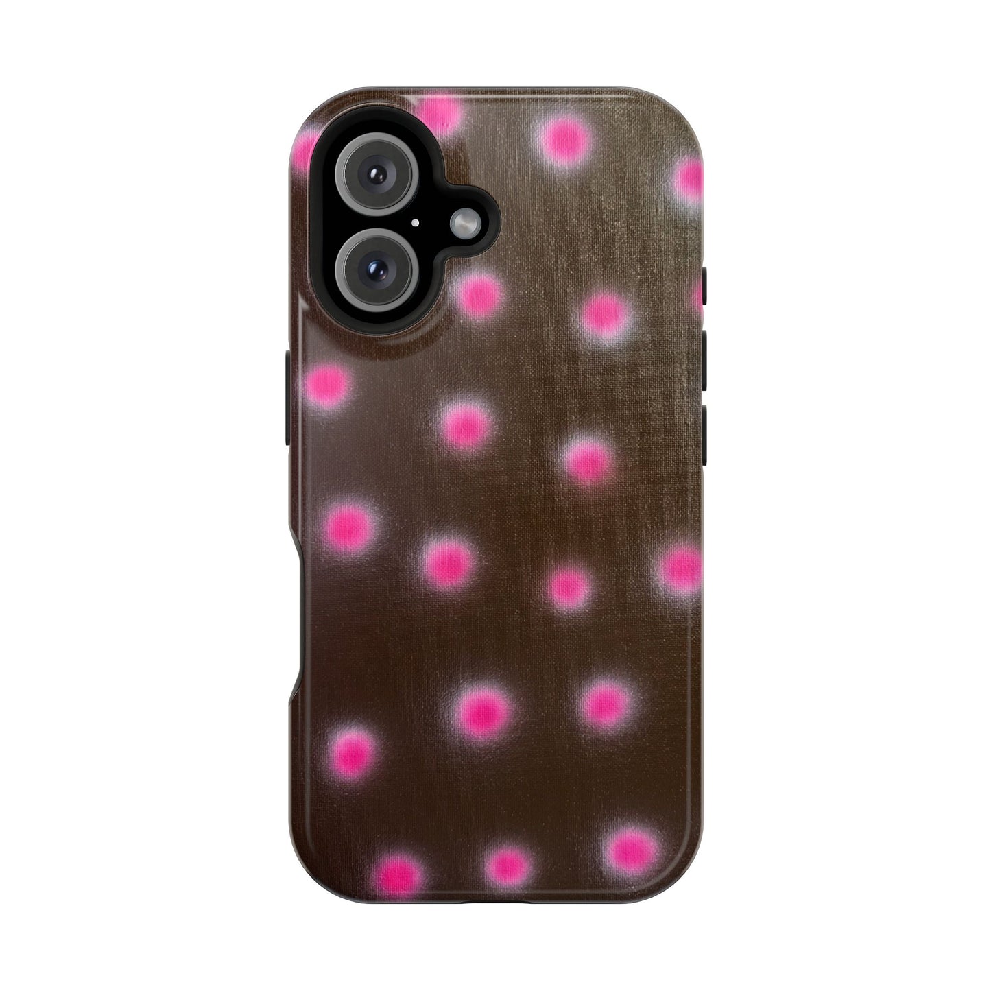 MagSafe "cherry mocha polka dot" airbrush iPhone case
