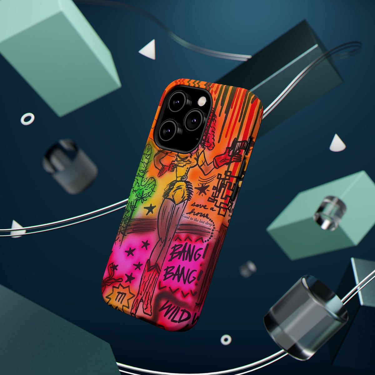 MagSafe "wild, wild west" airbrush iPhone case