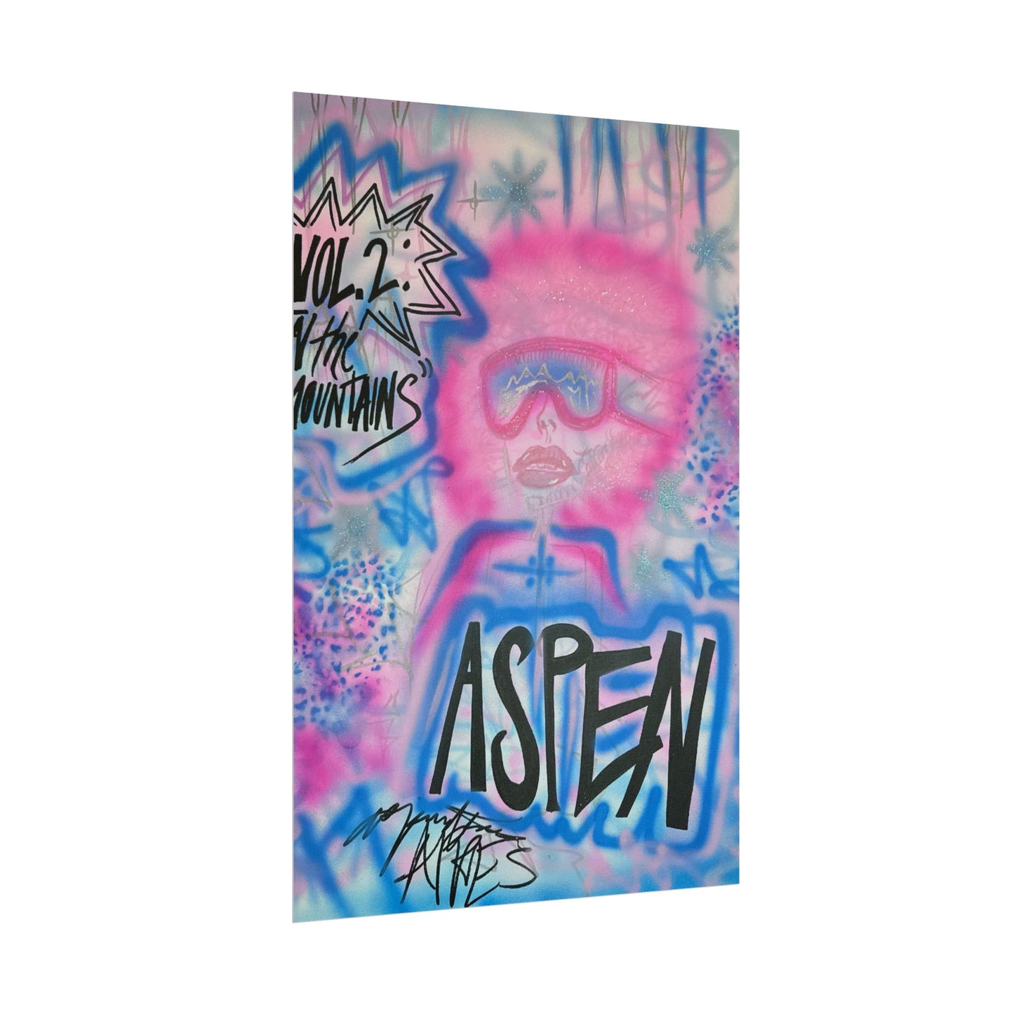 "aspen aspirations" airbrush rolled print