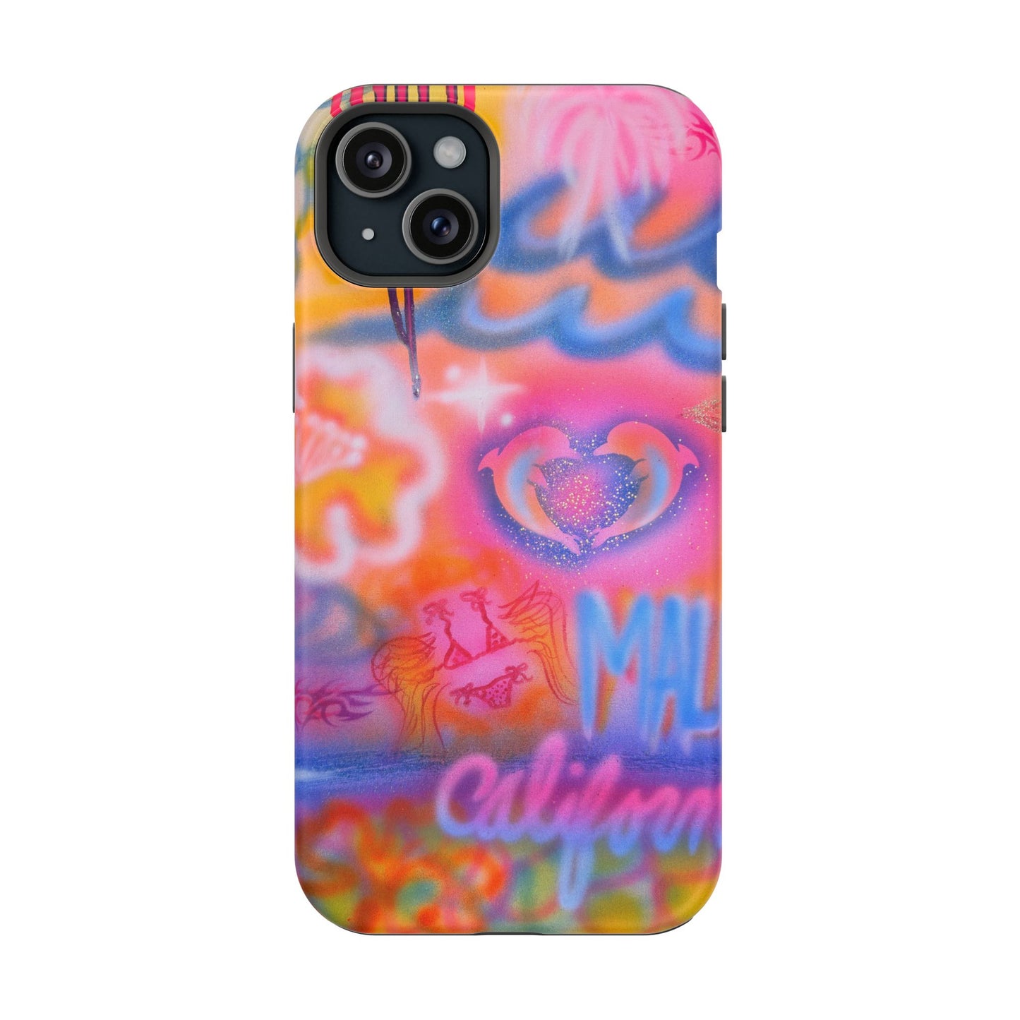 "mornings in malibu" MagSafe airbrush iPhone case
