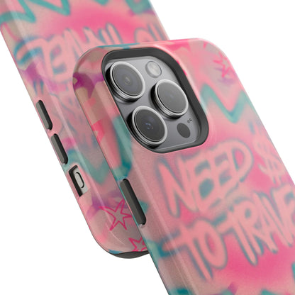 MagSafe "need $$ to travel" airbrush iPhone case