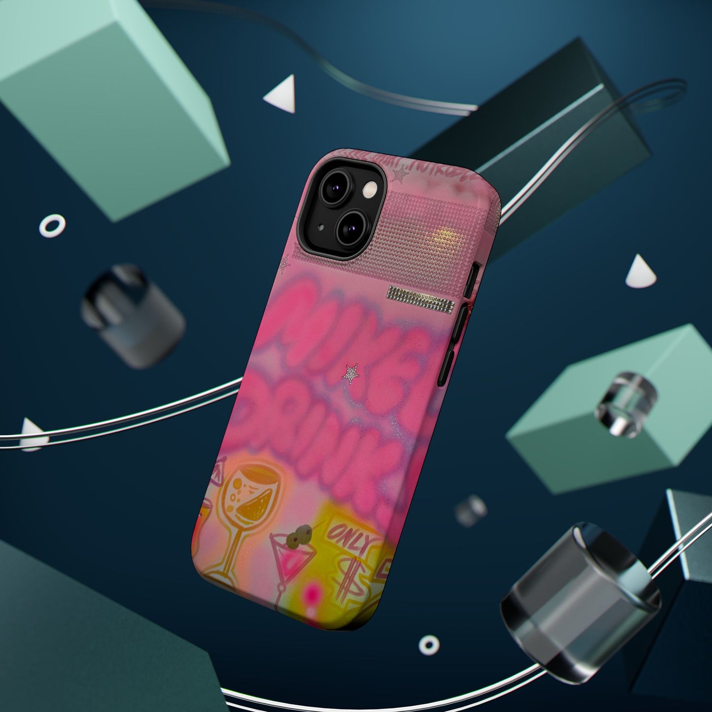 MagSafe "mixed drinks" airbrush iPhone case