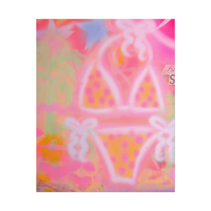 "yellow polka dot bikini" airbrush rolled print