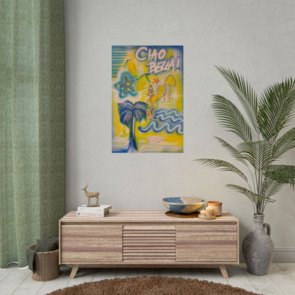 "ciao bella" airbrush rolled print