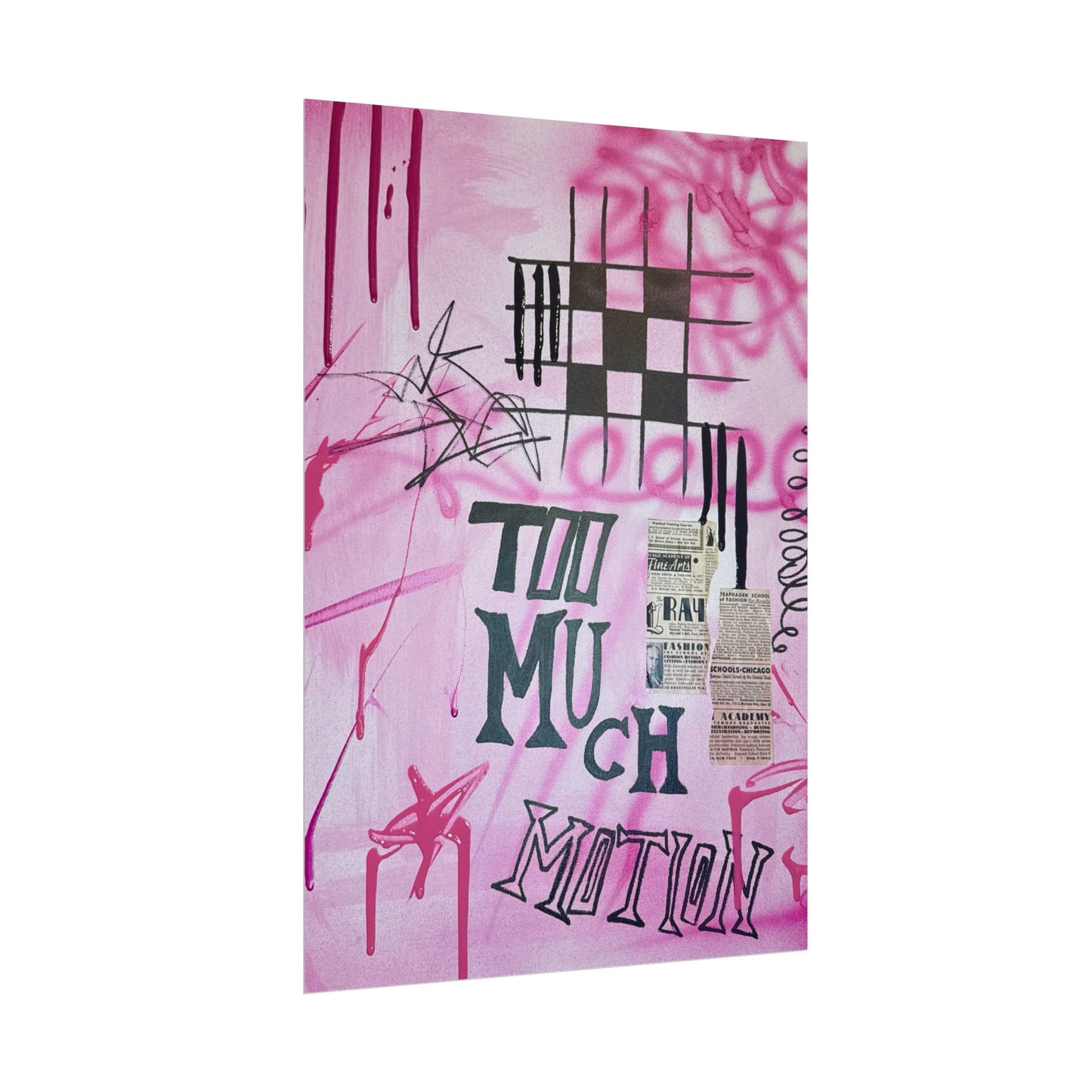 "too much motion" airbrush rolled print