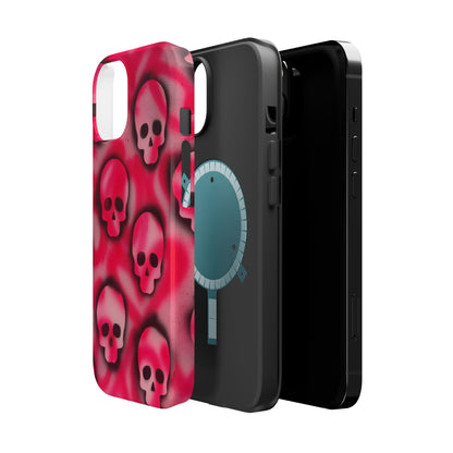 MagSafe "pink skully" airbrush iPhone case
