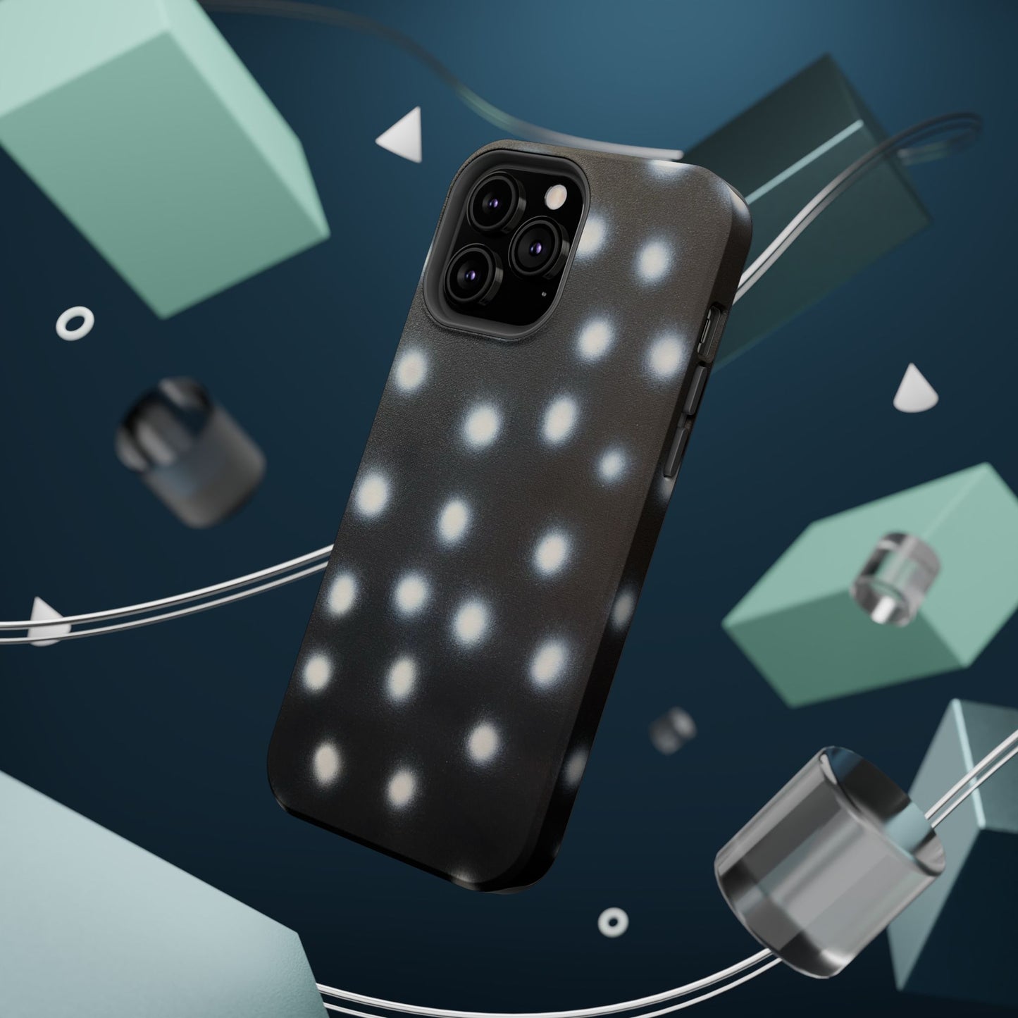 MagSafe "coconut noir polka dot" airbrush iPhone case