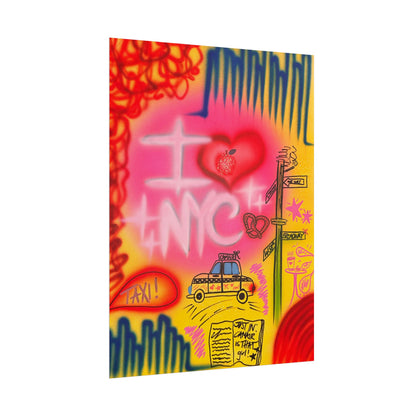 "in the city" airbrush rolled print