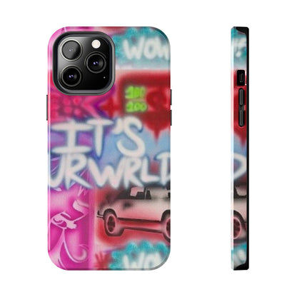 "it's ur WRLD" airbrush iPhone case