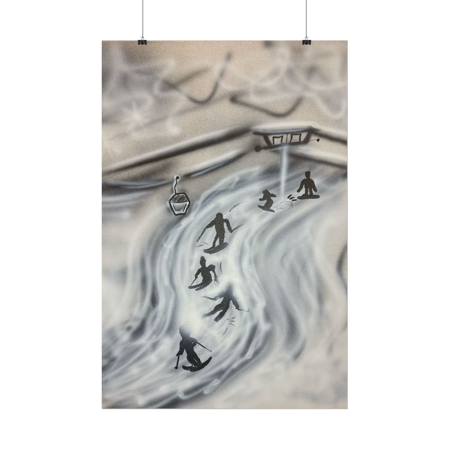 "avalanche" airbrush rolled print