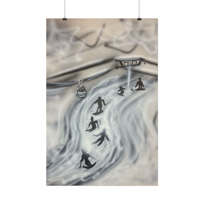 "avalanche" airbrush rolled print