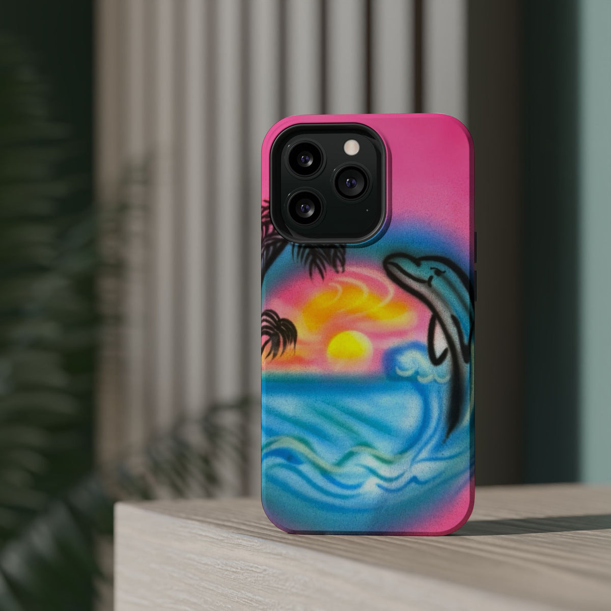 MagSafe "Delfinliebe" Airbrush iPhone-Hülle