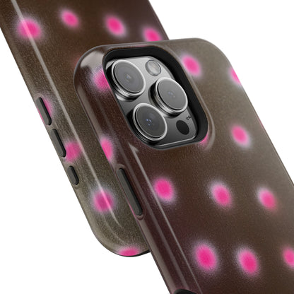 MagSafe "cherry mocha polka dot" airbrush iPhone case