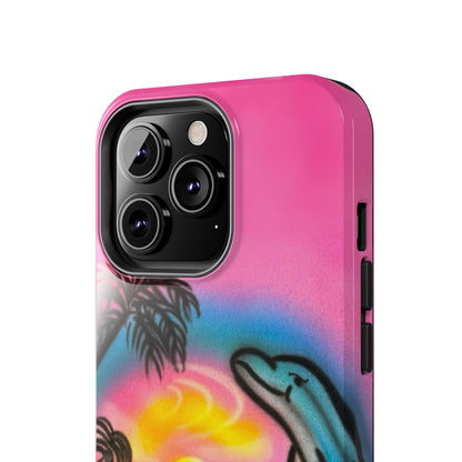 "dolphin love" airbrush iPhone case
