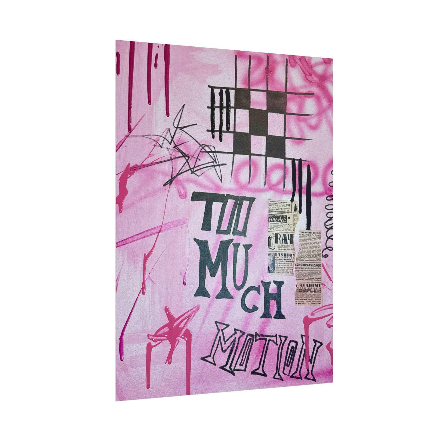 "too much motion" airbrush rolled print