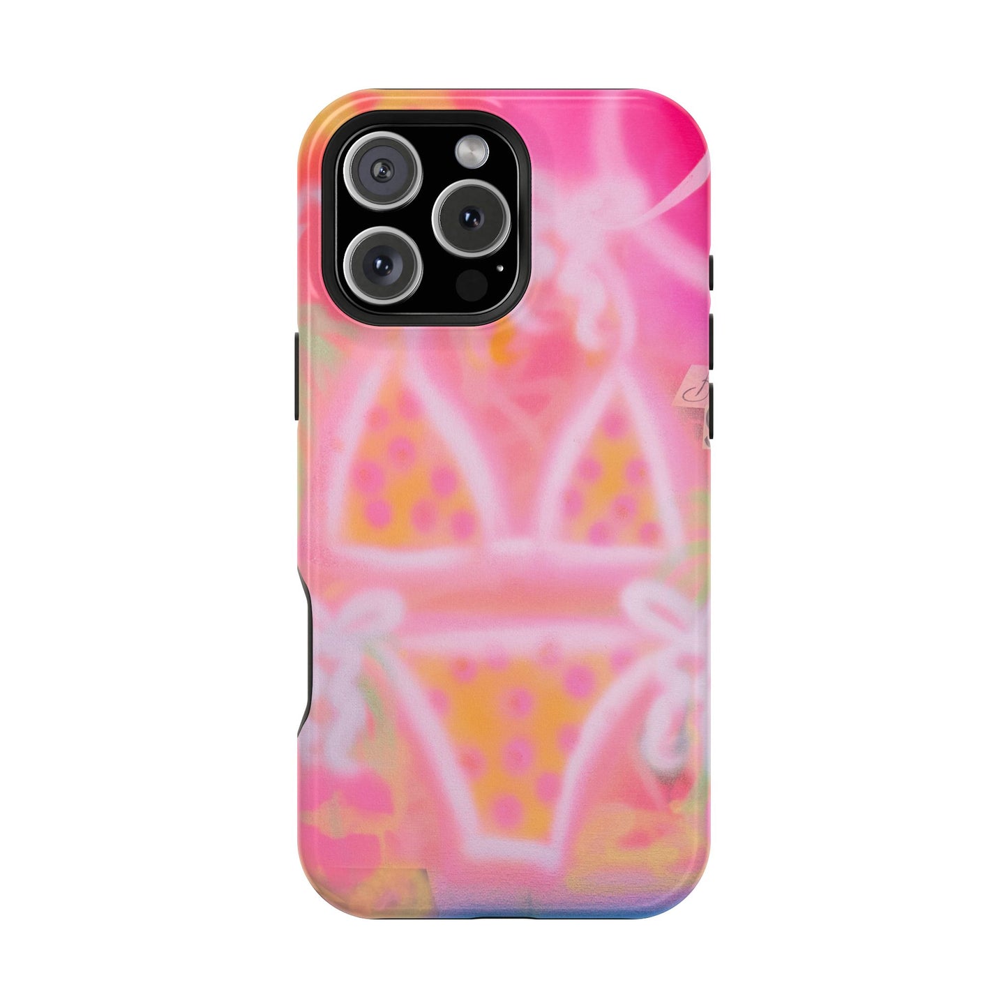 MagSafe "yellow polka dot bikini" airbrush iPhone case