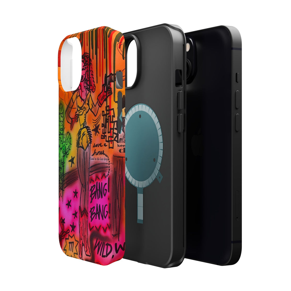 MagSafe "wild, wild west" airbrush iPhone case