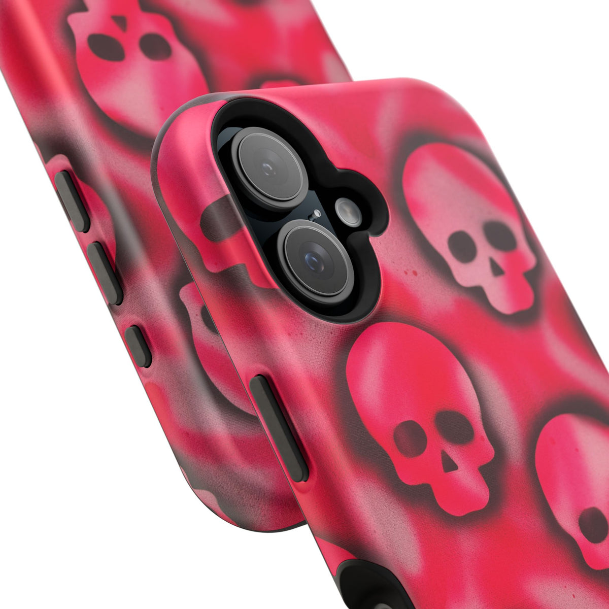 MagSafe "pink skully" airbrush iPhone case