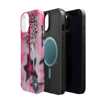 MagSafe "pink cheetah" airbrush iPhone case
