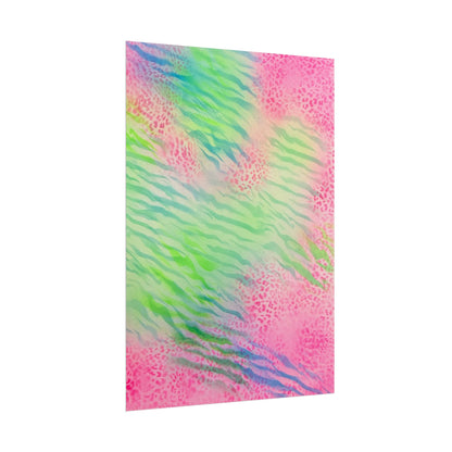 "teal cheetah" airbrush rolled print
