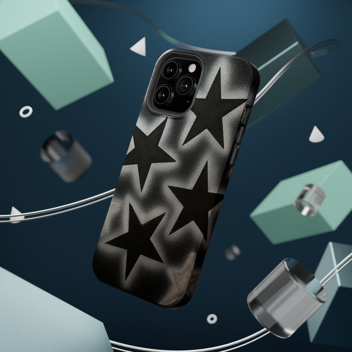 MagSafe "chrome stars" airbrush iPhone case