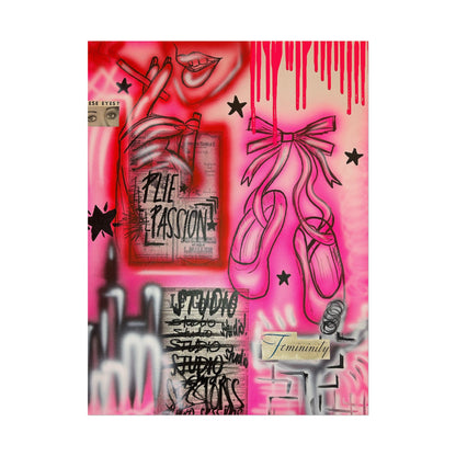 "plié passion" airbrush rolled print