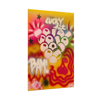 "bright billiards" airbrush rolled print