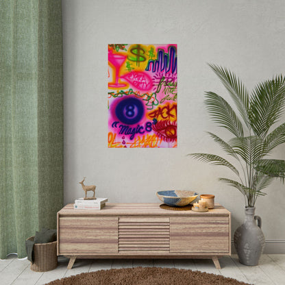 "colorful chaos" airbrush rolled print