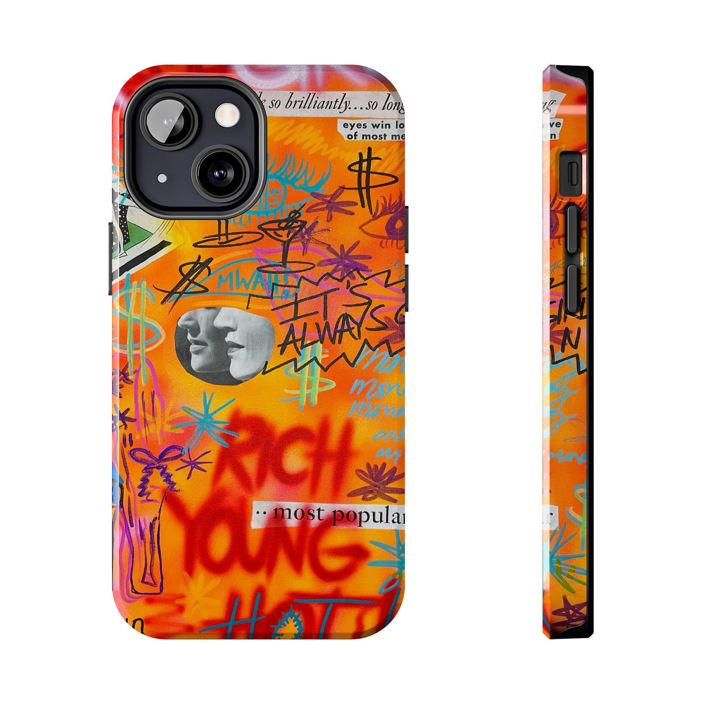"young, rich, hot!" airbrush iPhone case